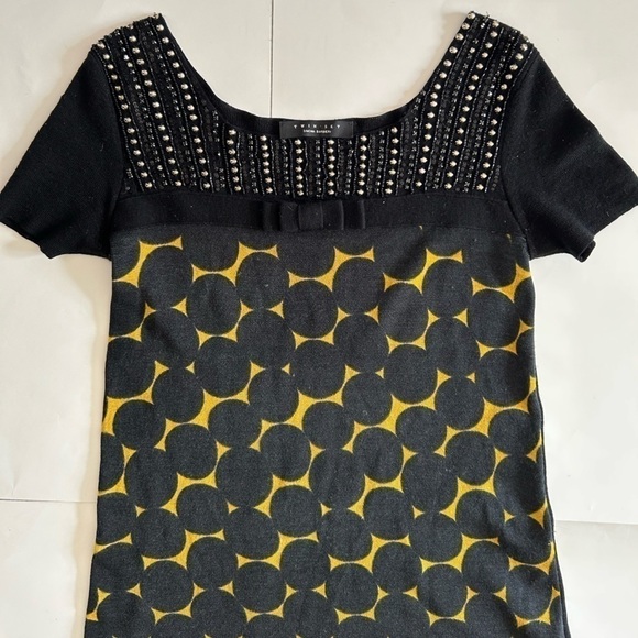 TWIN Set Simona Barbieri 100% wool dress size S knitted circle pattern - Picture 8 of 10